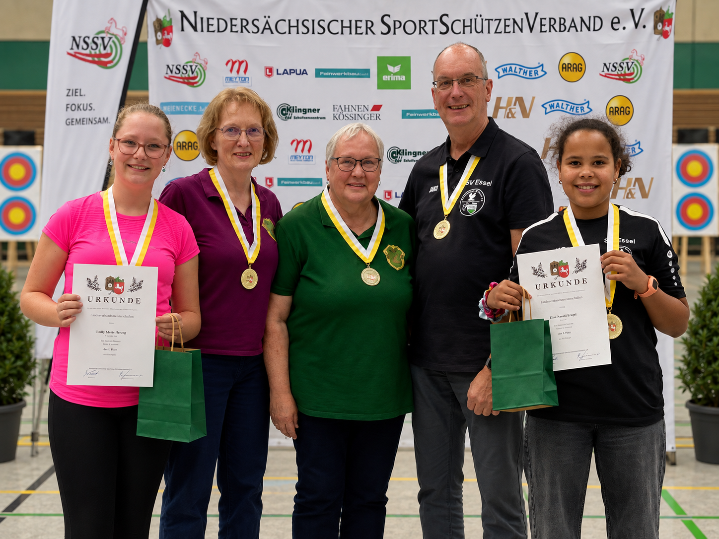 Die Medaillengewinner der Trainingsgruppe Essel bei der Blasrohr-Landesmeisterschaft 2026 in Osterode
